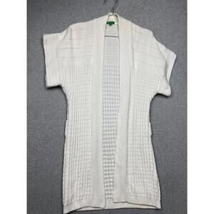 United Colors Of Benetton Womens Open Knit Cardigan Sweater M Short Sleeve Cozy